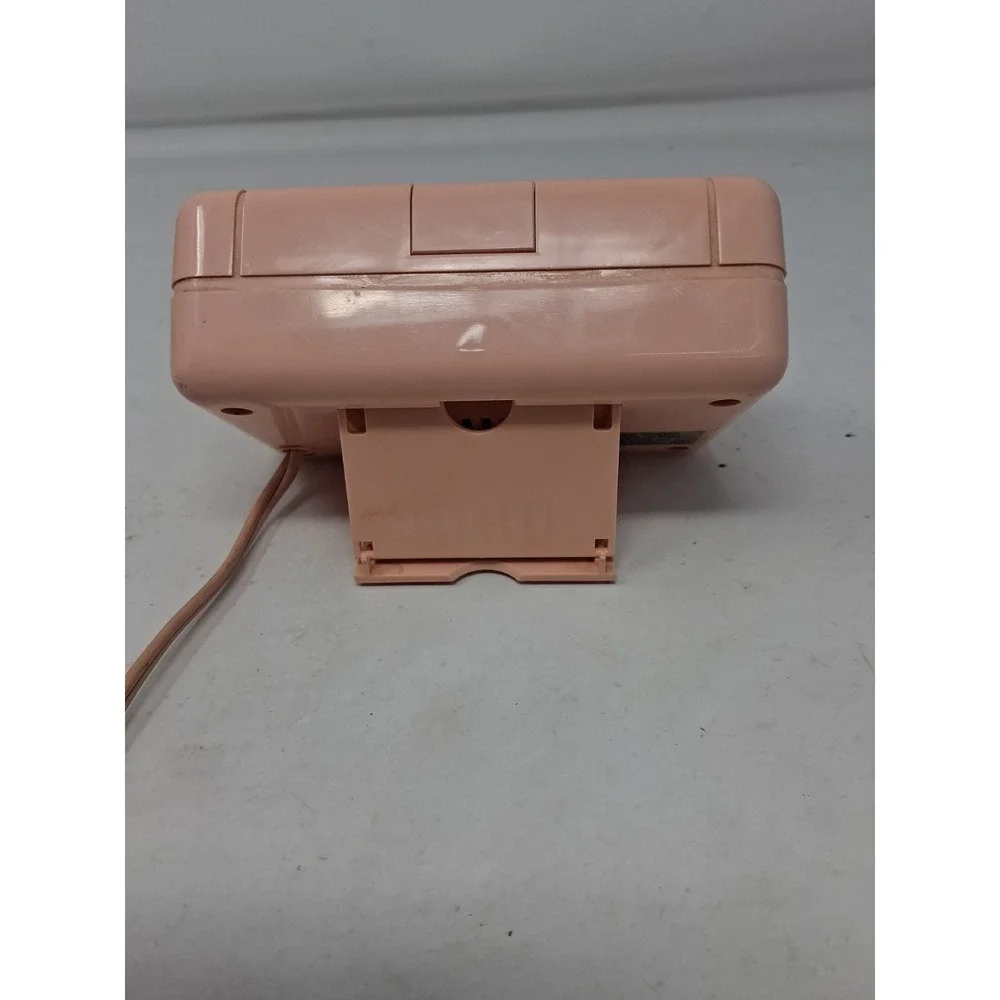 Vintage 80's Conair Kick-Standing Digital Alarm Clock Pink Peach Retro Works